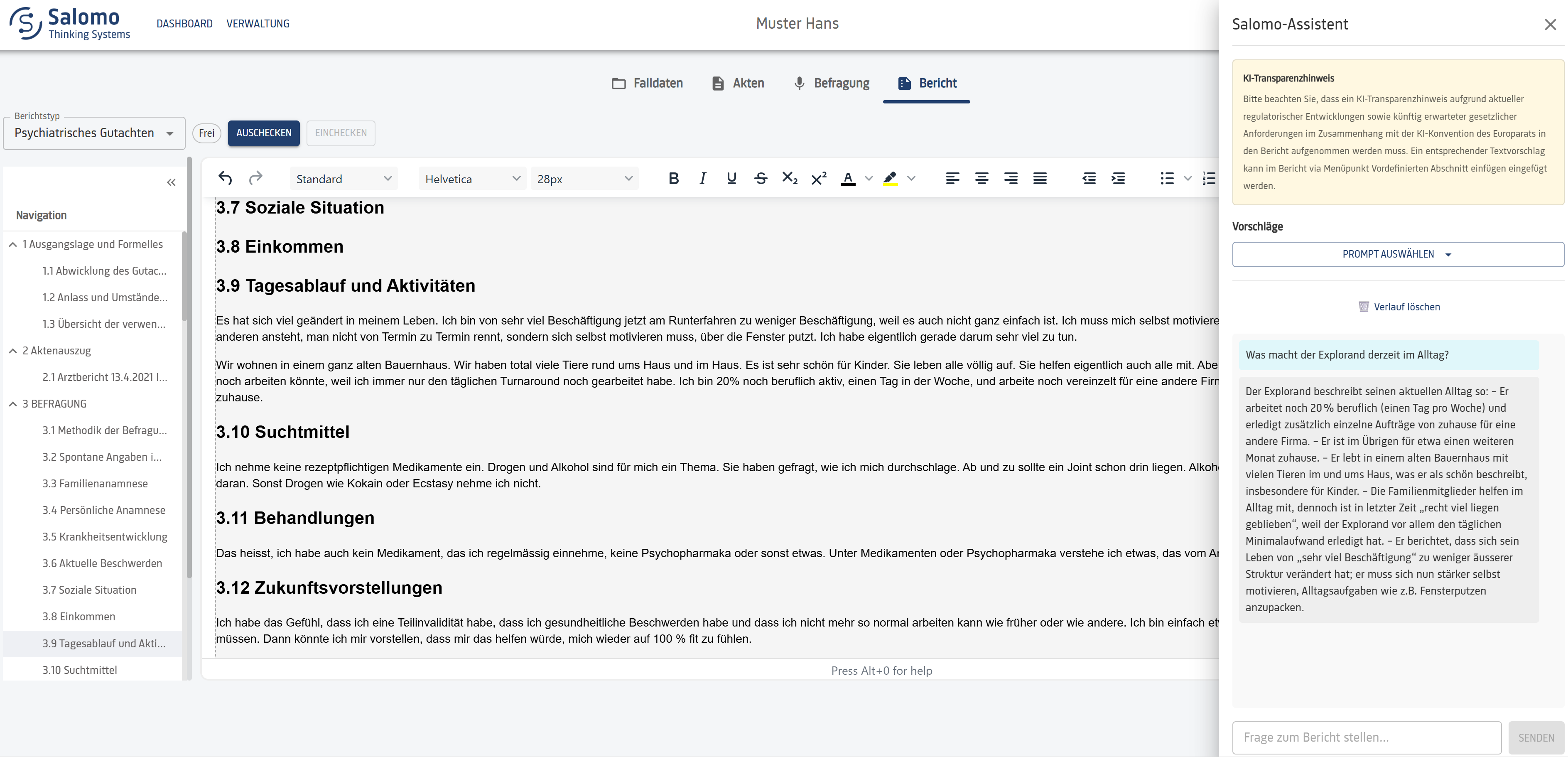 Screenshot 2: Salomo-Assistent